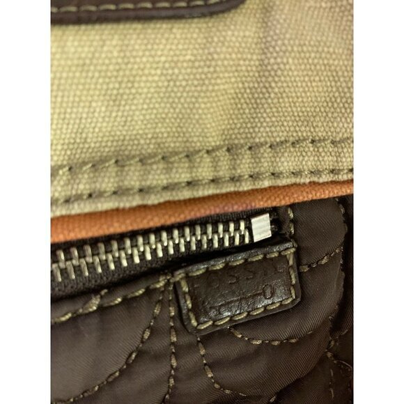 Fossil Key Per Brown Tan Quilted Handbag - Picture 8 of 9